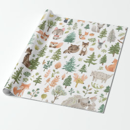Papier Cadeau Woodland animals baby shower gender neutral
