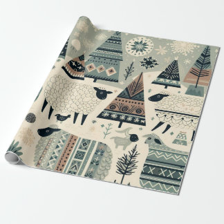 Papier Cadeau Wooly Winter Wonderland