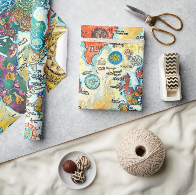 Papier Cadeau World Map  (Artisanat)