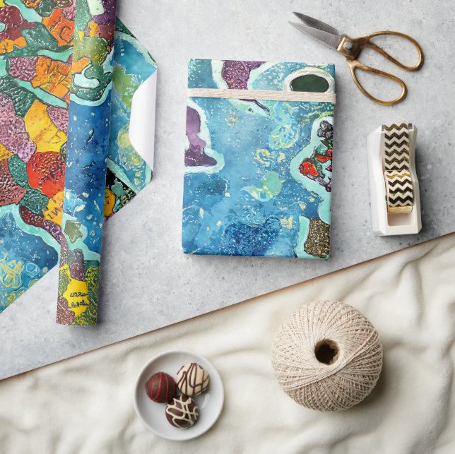 Papier Cadeau World Map  (Artisanat)