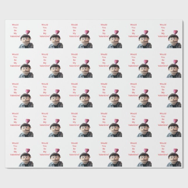Papier Cadeau Would You Be My Valentine? (Plat)