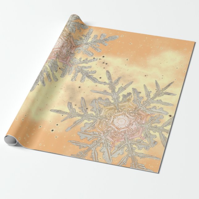 PAPIER CADEAU WRAPPING CADEAU WILSON BENTLEY SNOWFLAKES SUNSET (Déroulé)