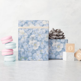 Papier Cadeau Wrapping Paper | Blue Hydrangea Flowers Gift Wrap