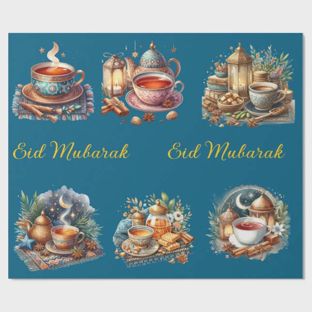 Papier Cadeau Wrapping Paper-Eid Mubarak Wrapping Paper (Plat)