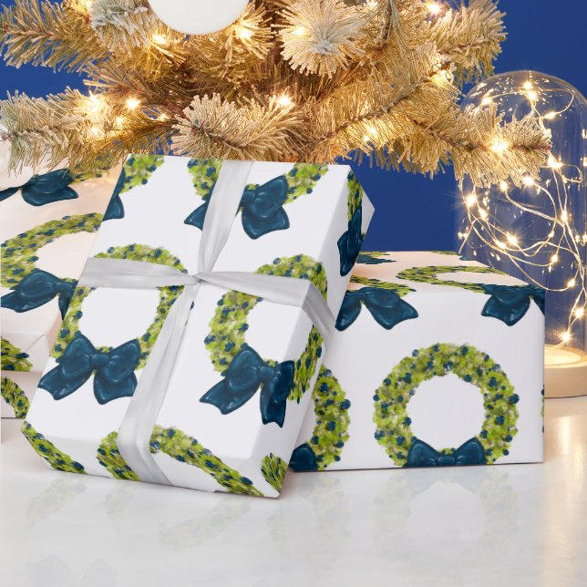 Papier Cadeau Wreath étincelante (Vacances)