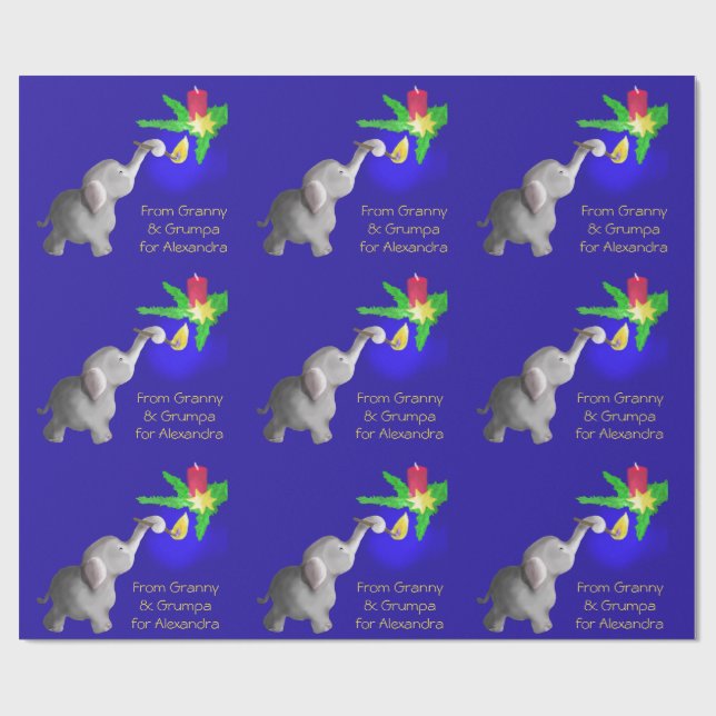 Papier Cadeau Xmas Dumbo, enfant amoureux des éléphants (Plat)