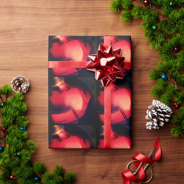 Papier cadeau Xmas Ornement Golden Gate Pont (Cadeau de vacances)