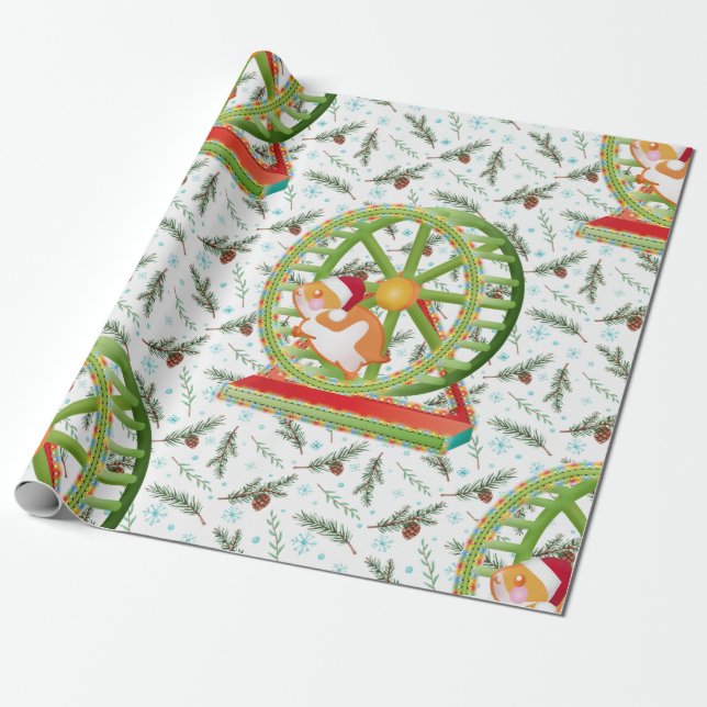 Papier Cadeau xmas santa claus hamster (Déroulé)