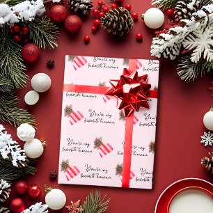 Papier Cadeau Xmas Vous êtes mon humain préféré Rose Noël