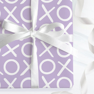 Papier Cadeau XOXO Câlins et Bisous Anniversaire Violet Brosse S