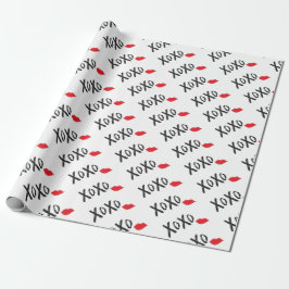 Papier Cadeau XoXo-Hugs-Kisses-with-Red-Lips