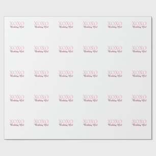 Papier Cadeau Xoxo nom de fille d'anniversaire rose mauve simple