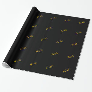 Papier Cadeau XOXO, or sur noir