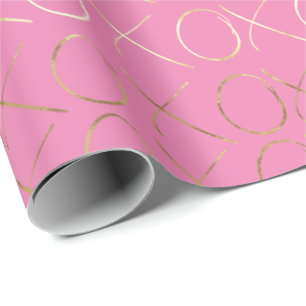 Papier Cadeau XOXO rose or