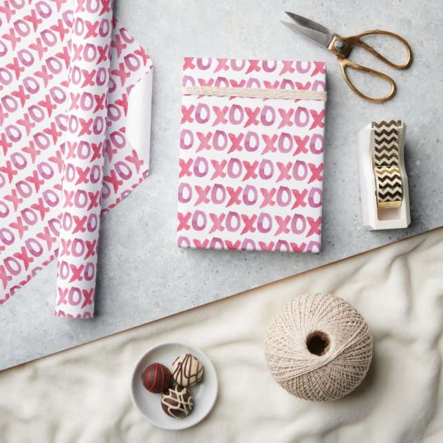 Papier Cadeau XOXO Valentine's Day Patterned (Artisanat)