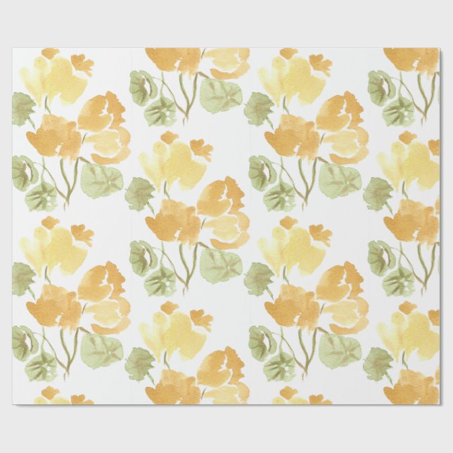 Papier Cadeau Yellow Bloom Matte Wrapping Paper (Plat)
