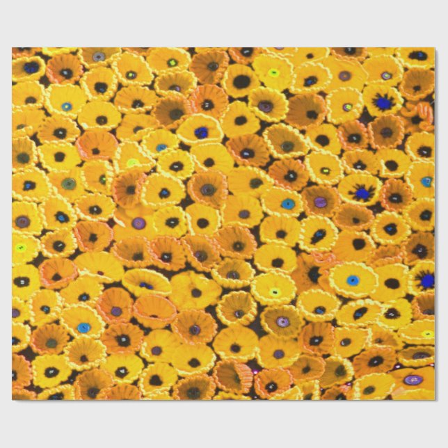 Papier Cadeau yellow flowers (Plat)