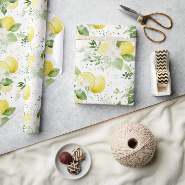Papier Cadeau Yellow Fruit Lemons (Artisanat)