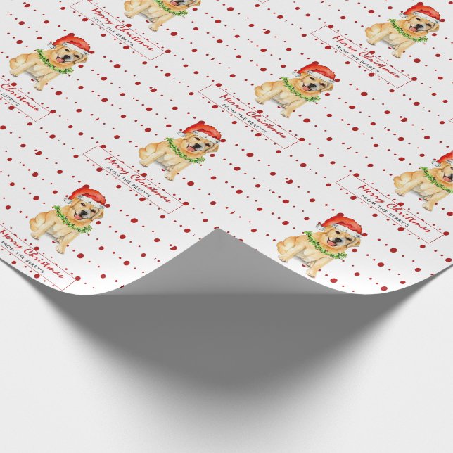 Papier Cadeau Yellow lab à Santa a Merry Christmas (Coin)