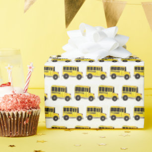 Papier Cadeau Yellow School Bus Imprimer Conducteur Enseignant