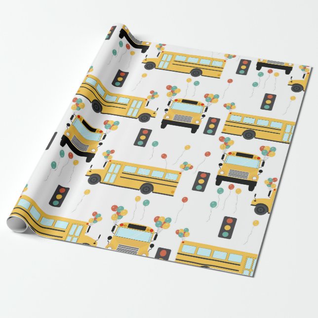 Papier Cadeau Yellow School Bus Kids Birthday Party (Déroulé)