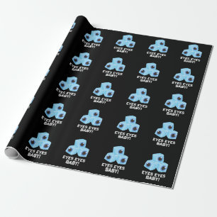Papier Cadeau Yeux Bébé Funny Ice Eyeballs Pun Dark BG