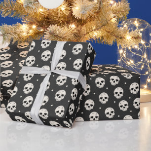 Papier Cadeau Yeux crâniens sur gris foncé