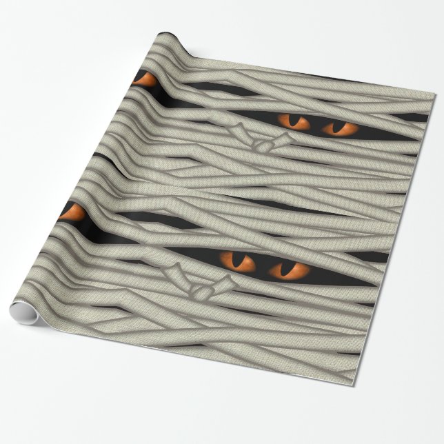 Papier Cadeau Yeux de maman Halloween Orange ID685 (Déroulé)