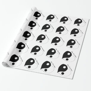 Papier Cadeau Yin Yang Heart (B/W)