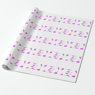 Papier Cadeau Yoga méditation relaxation violet pâle blanc yoga