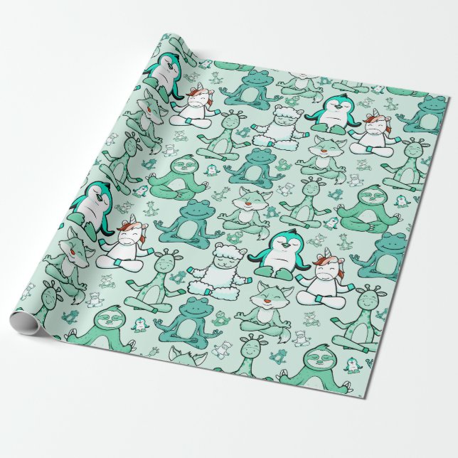 Papier Cadeau Yoga pose motif | Yoga sans couture motif 47 (Déroulé)