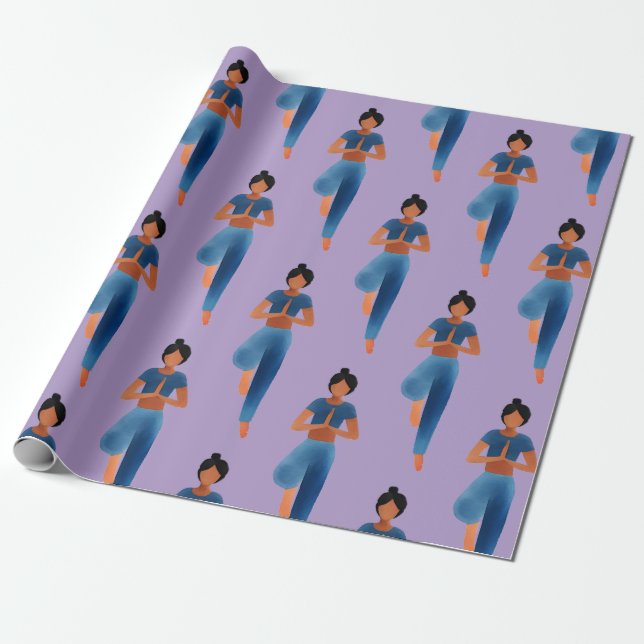 Papier Cadeau Yogini Asana Yoga (Déroulé)
