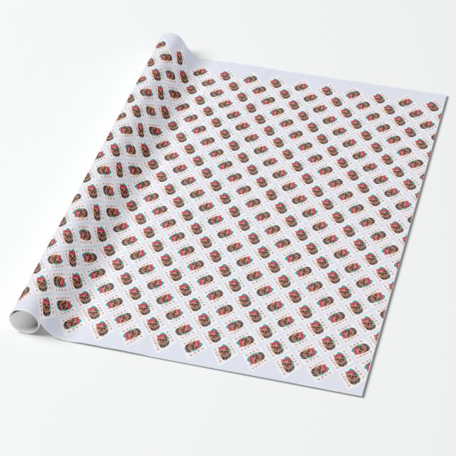 Papier Cadeau Yorkshire Terrier Père Noël Paws (Déroulé)