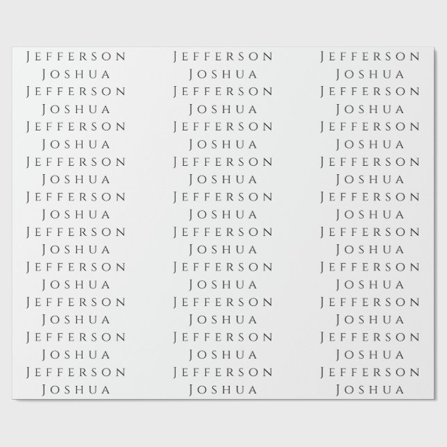 Papier Cadeau Your Name Professional Creative Plain Black White (Plat)