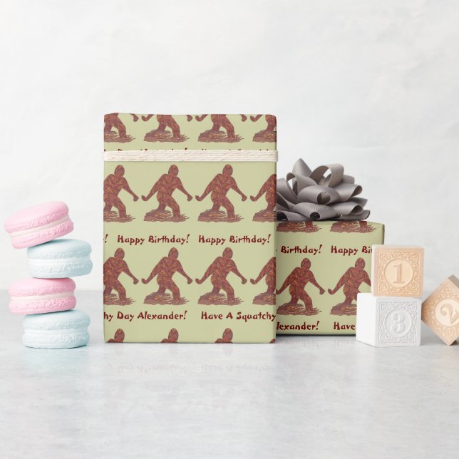 Papier Cadeau Z Bigfoot Marcher Sasquatch Joyeux Squatch Anniver (Baby Shower)