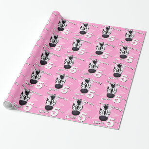 Papier Cadeau Zebra art ajouter votre âge et nom emballage d'ann