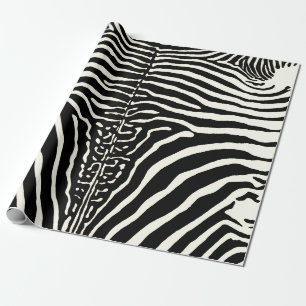 Papier Cadeau Zebra Cowhide Imprimer papier d'emballage noir et