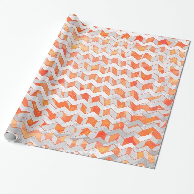 Papier Cadeau Zebra Orange and White Print (Déroulé)