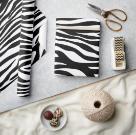 Papier Cadeau Zebra Print, Zebra Stripes, Noir Et Blanc