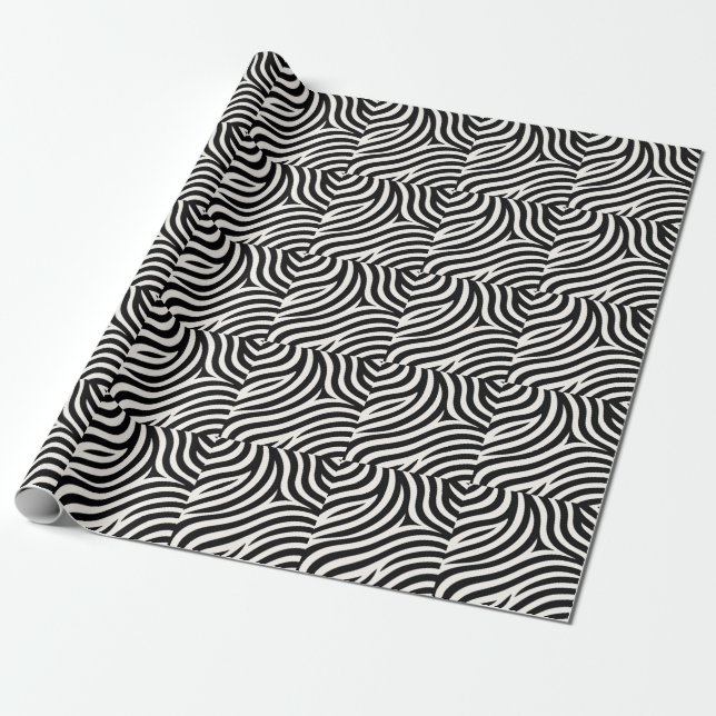 Papier Cadeau Zebra Stripes Impression moderne (Déroulé)