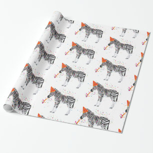 Papier Cadeau Zèbre - Animaux ayant une fête