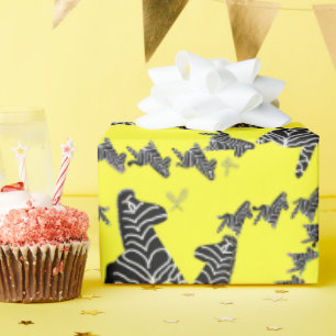Papier Cadeau Zèbre jaune sauvage moderne