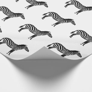 Papier Cadeau Zèbres - Noir et Blanc