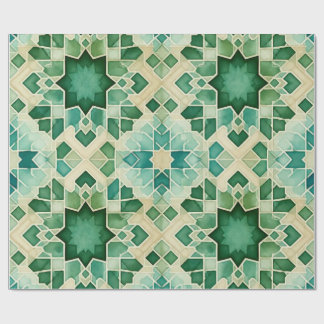 Papier Cadeau Zellige Vert Turquoise