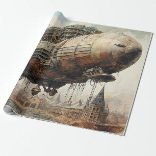 Papier Cadeau Zeppelin Steampunk vintage (2)