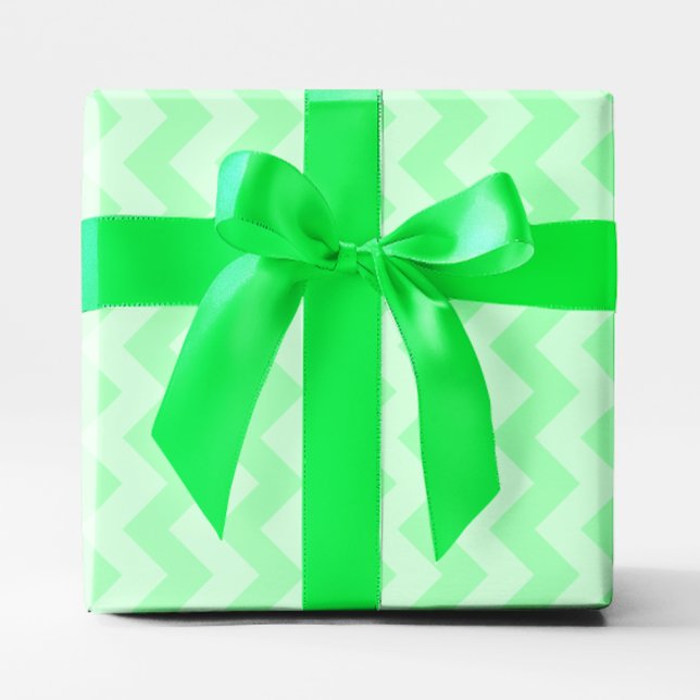 Papier Cadeau Zigzag vert de menthe monochromatique (Monochromatic Mint Green Zigzag Wrapping Paper)