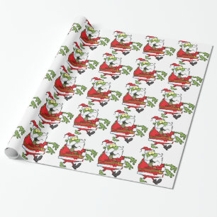 Papier Cadeau Zombie Christmas Père Noël drôle