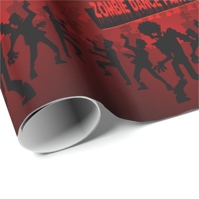 Papier Cadeau Zombie Dance Party (Coin rond)
