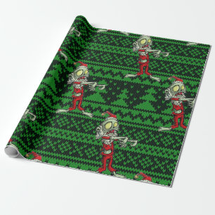 Papier Cadeau zombie xmas père Noël