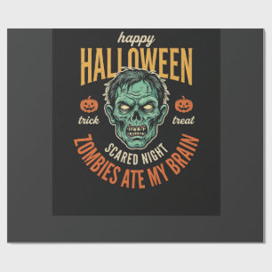 Papier Cadeau Zombies d'Halloween Ont Mangé Mon Cerveau